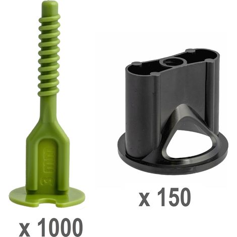 Kit croisillons autonivelants 3 mm Pro-Leveling 150 têtes et 1000 bases droites