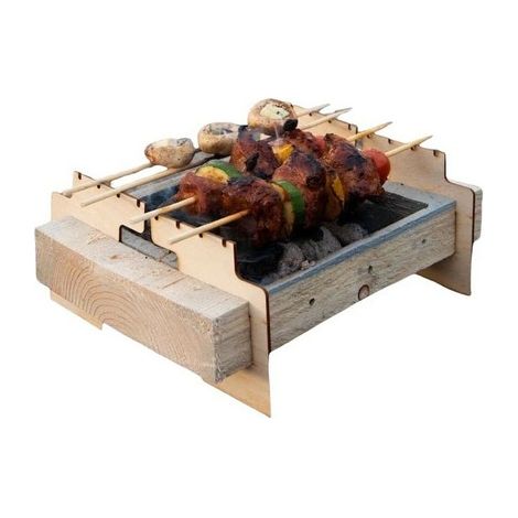 GRIL PORTABLE BBQ JETABLE EN BOIS PÂQUES ÉCOLOGIQUE (1/3)