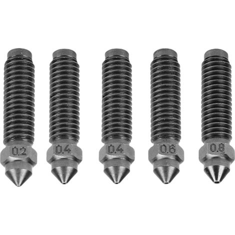 Kit de 5 buses de rechange pour imprimante 3D Centauri en acier trempé au carbone : M6x25 mm, 0,2 mm, 0,6 mm, 0,8 mm et 2x0,4 mm.