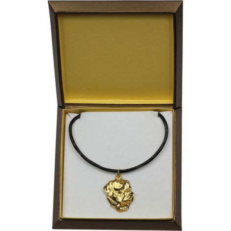 Rottweiler I: un collar para perros en una caja de regalo, un colgante chapado en oro para amantes de los perros, una joya impresionante de Art-Dog. (1/5)