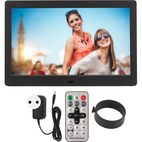 Cadre Photo Numérique 10 Pouces Écran LCD HD, Vidéo, Horloge, Calendrier, Télécommande, 100‑240V Prise EU (1/5)