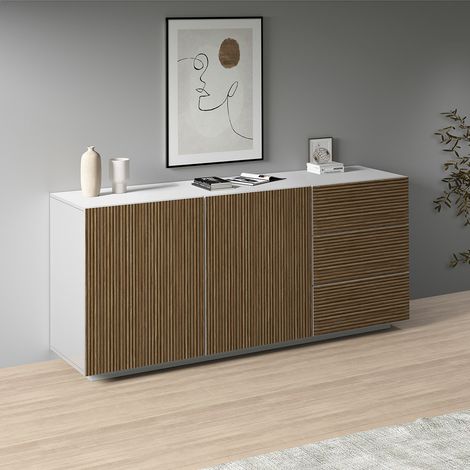 Buffet/bahut moderne 180 cm blanc mat/chêne clair Costarica (1/5)
