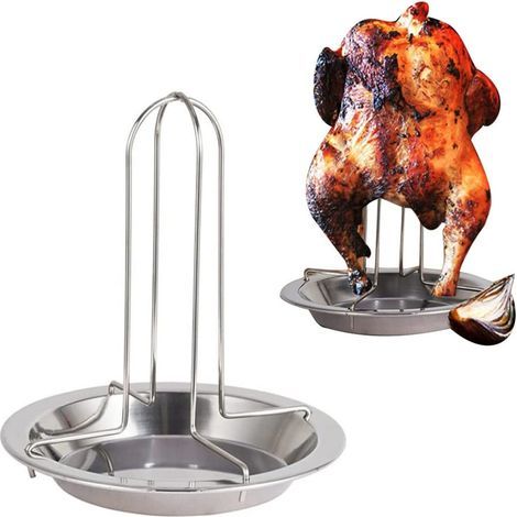 Support pour poulet rôti en acier inoxydable, rôtissoire verticale, modèle amélioré (1/5)