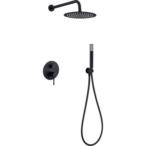 IMEX Dusch-Einbau-Kit Monza 2-Wege-Einhebelmischer aus Edelstahl und Messing Cromo Wandarm mit Duschkopf Ø25 Imex-GPM039-NG (1/4)
