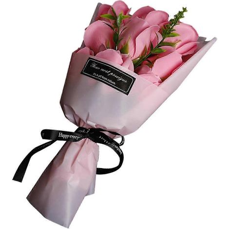 Savon cadeau en forme de rose, bouquet de roses, cadeau de Saint-Valentin, cadeau pour la fête des mères, Noël, anniversaire, épouse, femme-Pink (1/5)