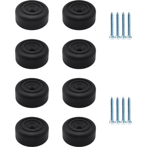 Pied de Meuble Noirs 8 pièces Pieds de Meuble Ronds Ø 33 x H 13 mm Pieds d'armoire en Plastique Pieds pour Meubles Canapé Pieds avec 8 vis pour Armoire, canapé, Chaise (1/4)
