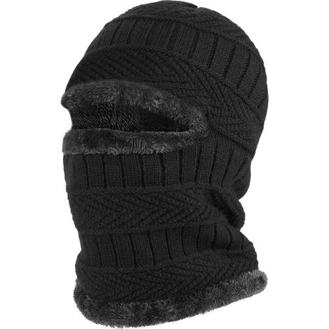 Sturmhaube mit Halswärmer Unisex, winddicht, 2-in-1, Thermo-Strickmütze, weiche Gesichtsmaske für Outdoor-Sport (1/5)