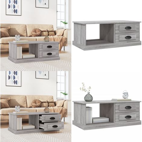 Couchtisch Grau Sonoma 90x50x35 cm Holzwerkstoff - Wohnzimmer - Holzwerkstoff (1/5)