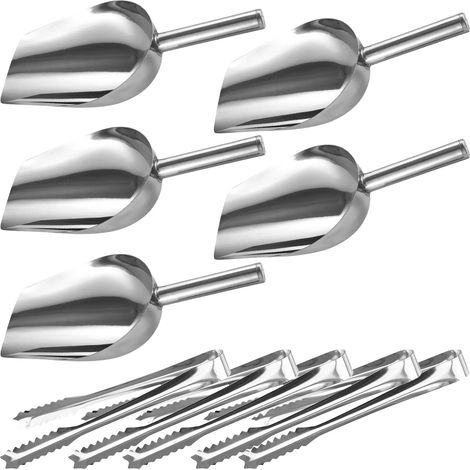 Cuillère À Sucre Et Pince À Glace - Acier Inoxydable - Pour Buffet Dessert Bar Fête Événement - Lot De 10 Pièces (1/5)