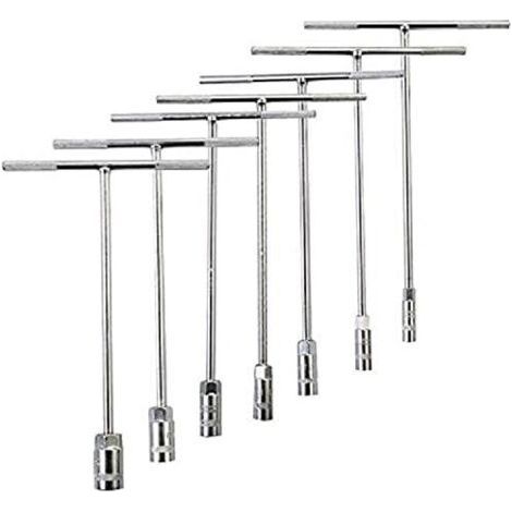 Clé hexagonale en Forme de T, Clé Hexagonale Longue, Ensemble De Douilles Métriques, Et De Réparation Automatique Outils, 8 Mm, 10 Mm, 12 Mm, 13 Mm, 14 Mm, 17 Mm, 19 Mm (7 Pièces) (1/4)