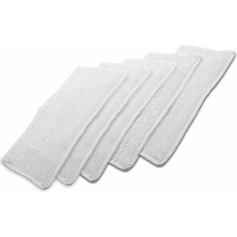 Lot de 5 accessoires pour balai vapeur, lingettes de nettoyage blanches en microfibre, compatibles avec le Vileda Steam XXL (1/4)