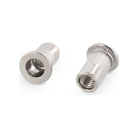 Inserti filetti in acciaio inox A2 AISI 304 da 10 mm con testa piana
