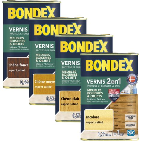 Vernice per legno satinata quercia media 0,25 l - Bondex