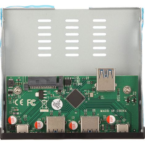 Hub USB 3.1 en façade (3,25 pouces) : 4 ports aval, 1 port montant. Station d'accueil pour PC de bureau. (1/5)