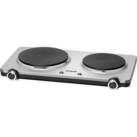Bomann DKP 5033 Doppia Piastra di Cottura in Acciaio Inox e CB-2 Termostati Regolabili 2500W