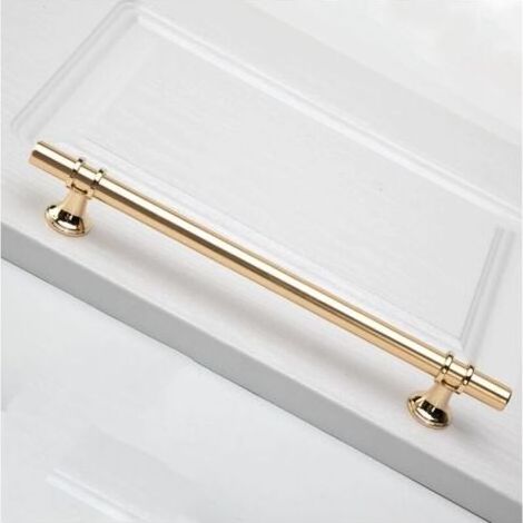6pcs poignées de meuble dorées poignée dorée - poignée de porte de cuisine Poignee Tiroir Laiton poignées dorées meuble entraxe 192mm (1/4)