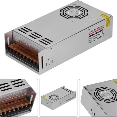 Alimentation secteur 220V AC / 12V DC 400W pour éclairage LED et vidéosurveillance (1/5)