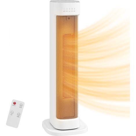 HOMCOM Ceramic Electric Heater, 2000W Space Heater with Timer, White (1/5)