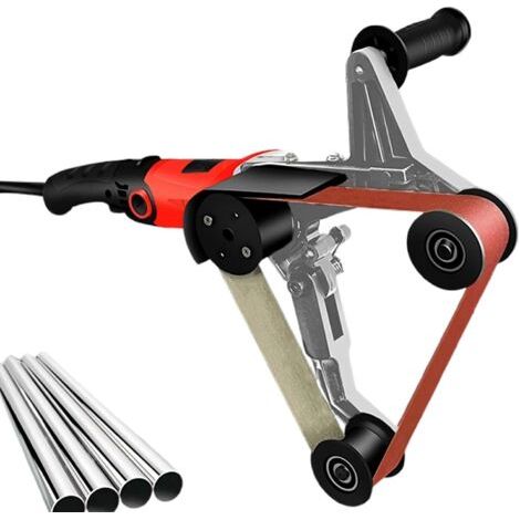 Pulidora de tubos de 800 W, 0-1000 r/min, base de acero inoxidable, 6 velocidades ajustables, lijadora de banda para tubos redondos. (1/4)