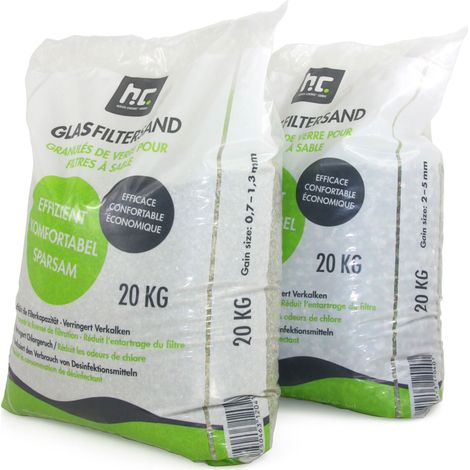 2 x 20 kg Spezial Glasgranulat für Sandfilteranlagen - Set