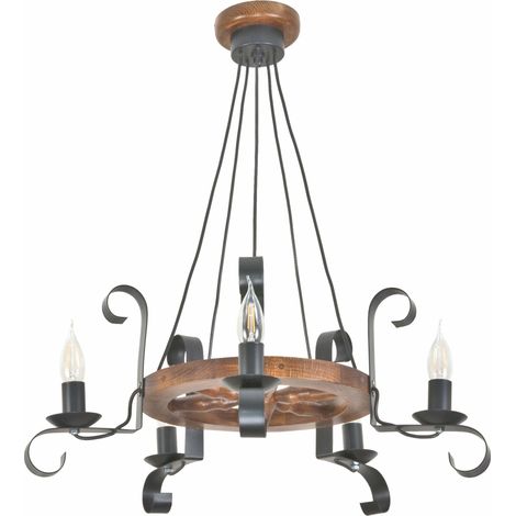 Lámpara colgante de madera con forma de candelabro Ernest 11-920