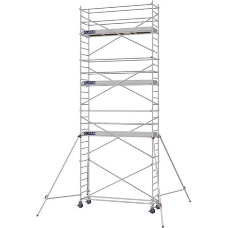 DUARIB - Échafaudage roulant aluminium Docker – Version lisses – Largeur 85 cm – Hauteur max 11,90 m – Longueur 2,05 / 2,54 / 2,95 m - Hauteur de plateau 6,9 m - L 2,95 x l 0,85 m