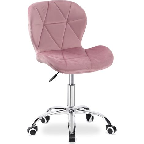 Fauteuil pivotant Spiner, chromé, rose (1/5)