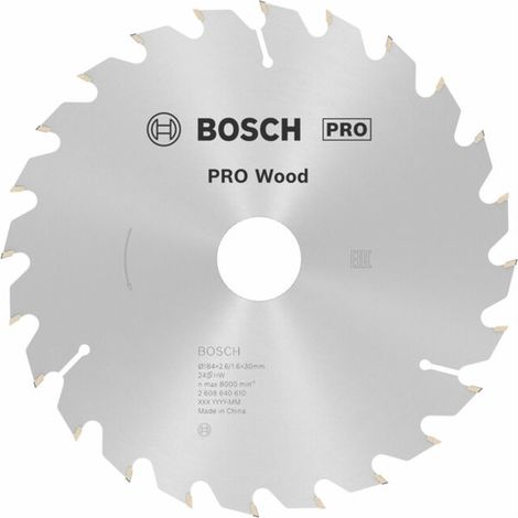 Lame de scie circulaire Bosch Optiline Wood 184x2,6x30 24Z - 2608640610