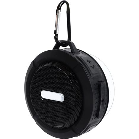 Haut-Parleur Bluetooth Portable IPX7 Mini Caisson de Basses étanche avec Ventouse pour Voiture, Fête en Plein Air, Conduite (Black) (1/5)