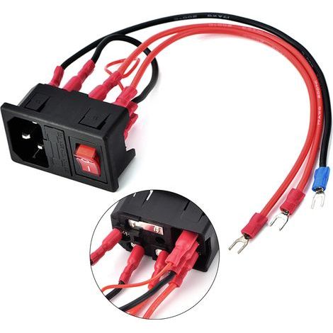 10A 220V/110V 3D-Drucker-Netzschalter mit Kurzschlussschutzbuchse, Eingangsmodul, Typ-U-Stecker, Netzschalterbuchse (1/5)