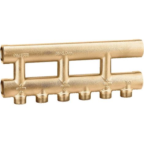 Collettore complanare fuso monolaterale 6+6 derivazioni Caleffi 357506 3/4” - 6+6 (1/2)