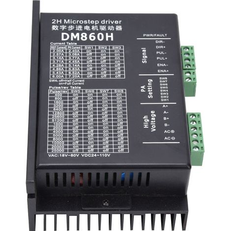 Schrittmotortreiber, 2-phasig, optisch isoliert, Signaleingang, universell einsetzbar, NEMA23, NEMA34, DM860H (1/5)