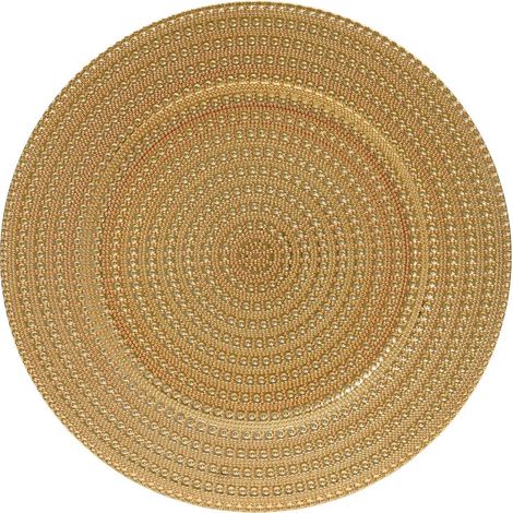 Sous-assiette décorative dorée lustrée Ø33 cm (1/3)