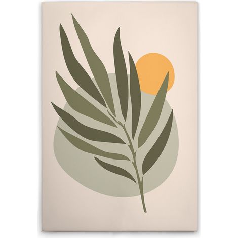 Leinwandbild Farnblatt Modern M1-No.51448 - Kunstdruck auf Leinwand in Beige Grün - Wandbild 30 x 45 cm (1/5)