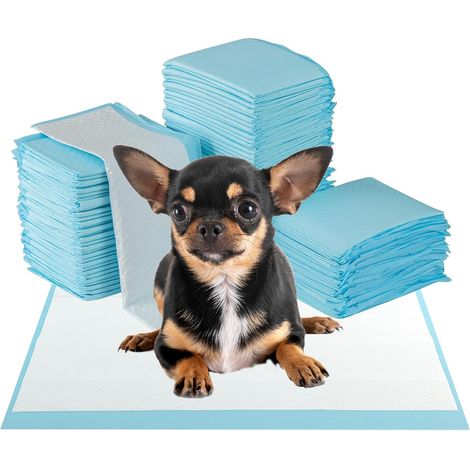 GOPLUS Lot de 300 Alese Jetable Chien 60 x 43 CM, Alaise pour Chien avec Structure à 6 Couches, Séchage Rapide, Anti-Fuite, Polymère Absorbant, Tapis Éducateur pour Intérieur et Extérieur pour Chiens (1/5)