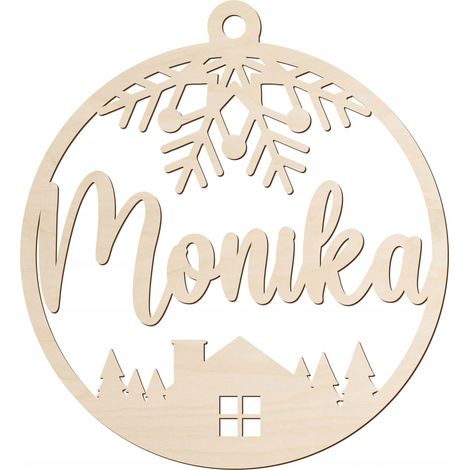 Palline di legno con NOME 1PC Personalizzate per l'albero di Natale Regalo di Natale (1/5)