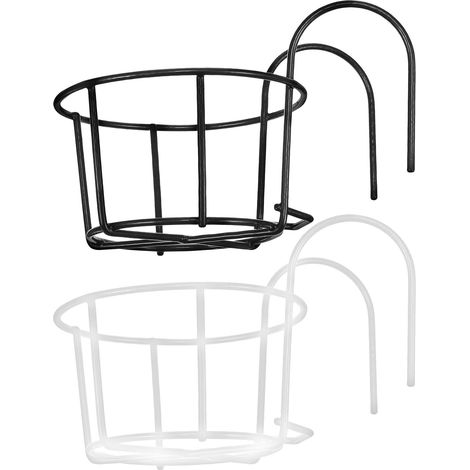 Support de Pots de Fleurs Suspendus en Fer 2pcs pour Balcon et Jardin, Design Simple et Moderne, Gain de Place et Facile à Utiliser (1/5)