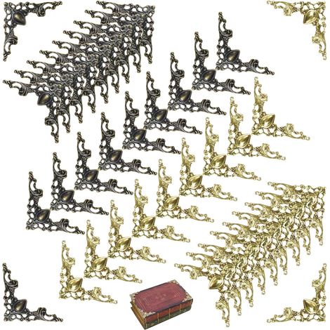 80 protections d'angle vintage en métal pour livre de menus, coins métalliques, protection des bords pour fer, boîte d'album, livre de menus, décoration d'angle, accessoires de bricolage (1/5)