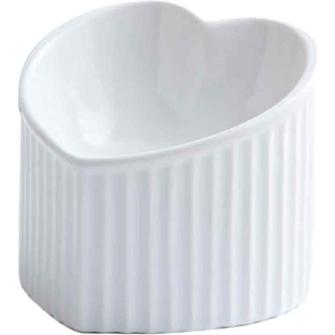 Gamelle en céramique pour chat, avec ouverture oblique et pieds hauts pour protéger le cou et les pattes. Idéale pour manger et boire. Anti-choc et anti-noircissement du menton. (1/5)