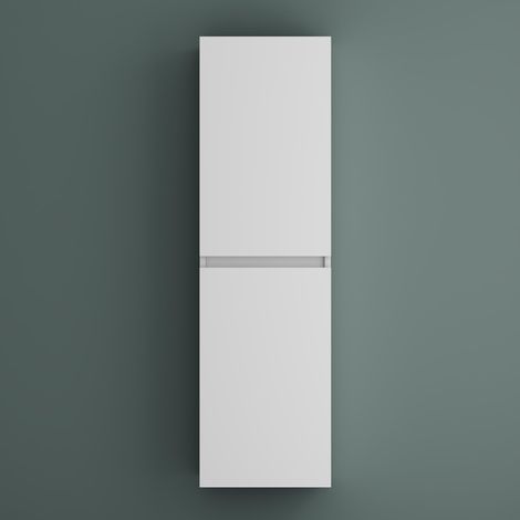 Mai & Mai Armadio Colonna Bagno 35x20x120cm, Mobile Bagno Alto Multiuso con 2 Ante e 4 Vani, Bianco opaco, Verona