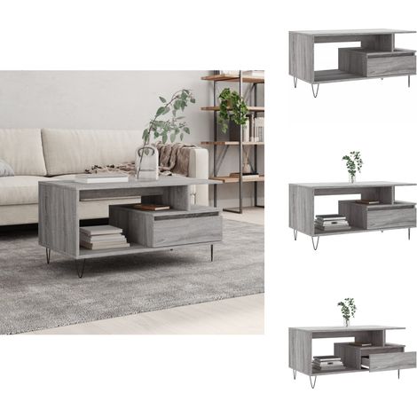 Couchtisch Grau Sonoma 90x49x45 cm Holzwerkstoff - Couchtisch - Wohnzimmerstil - Grau - Holzmöbel - Sideboard (1/5)