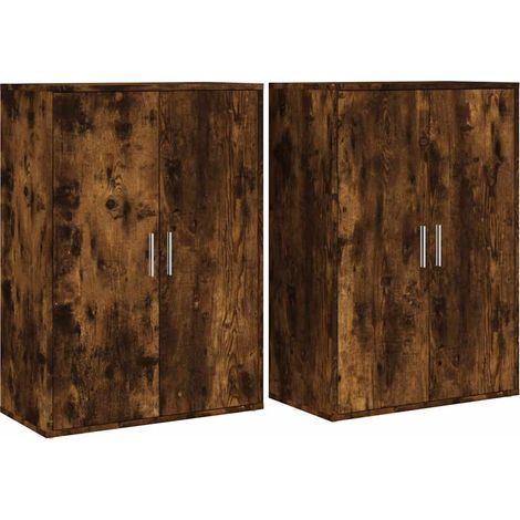 2 Stk. Sideboard/Anrichte/Buffet Räuchereiche 60x31x84 cm Holzwerkstoff LXWW872991 (1/5)