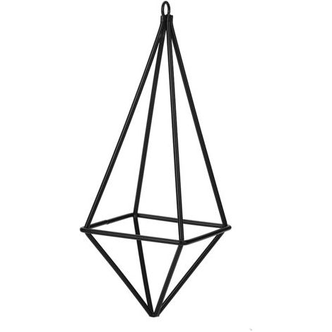 Porte-Plantes Géométriques en Fer pour Tillandsia Suspension Noire -