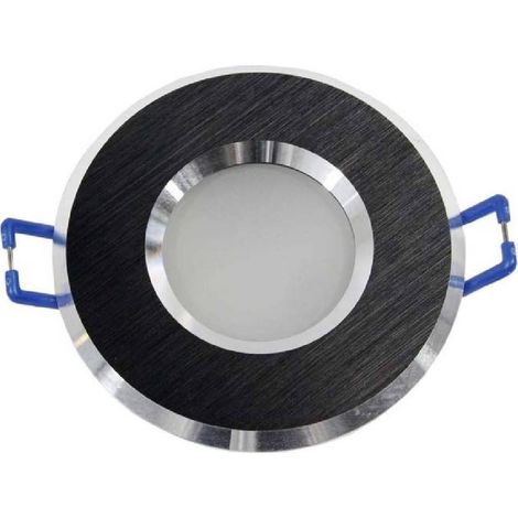 TrAdE Shop Traesio - Porta Faretto Incasso Per Doccia Impermeabile Ip44 Supporto Faretti Gu10 Luci P4 - Nero (1/2)