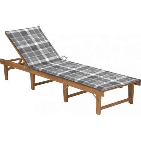 Klappbare Sonnenliege mit Auflage Akazie Massivholz vidaXL (1/5)