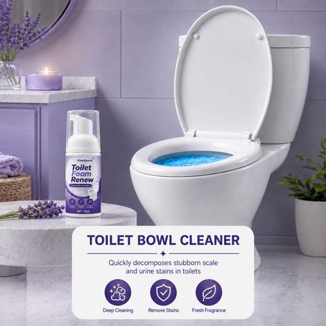 KineShineX Toilet Foam Cleaner: This rich foam effectively breaks down dirt and easily removes urine stains. (1/4)