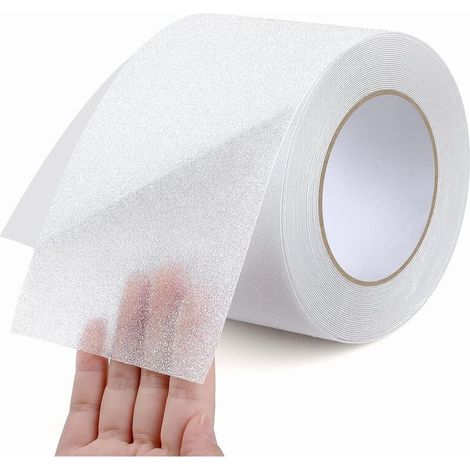 Bande Antidérapante Adhésive, 10cm10m, Bande Sécurité Antidérapant, Ruban de Traction Antidérapant, Empêche Personnes Âgées, Enfants et Animaux Domestiques de Glisser/Tomber, Transparent (1/5)