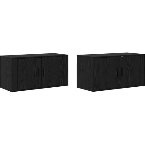 Maison Exclusive - Ensemble de meuble TV mural 2 pcs Chêne noir 80 x 34,5 x 40 cm