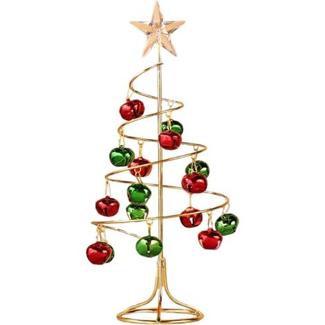 Sapin de Noël en fer, décoration de Noël avec clochettes en fer forgé Mini arbre de décoration de bureau (1/5)