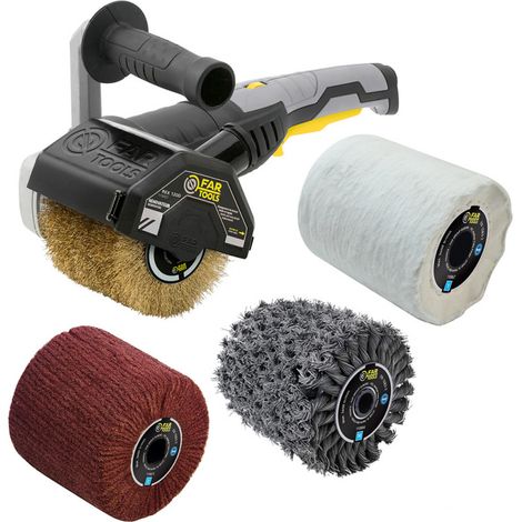 Rénovateur extérieur 1300W REX 120D avec 4 brosses (laiton, métal torsadé, fibre synthétique, coton) FARTOOLS